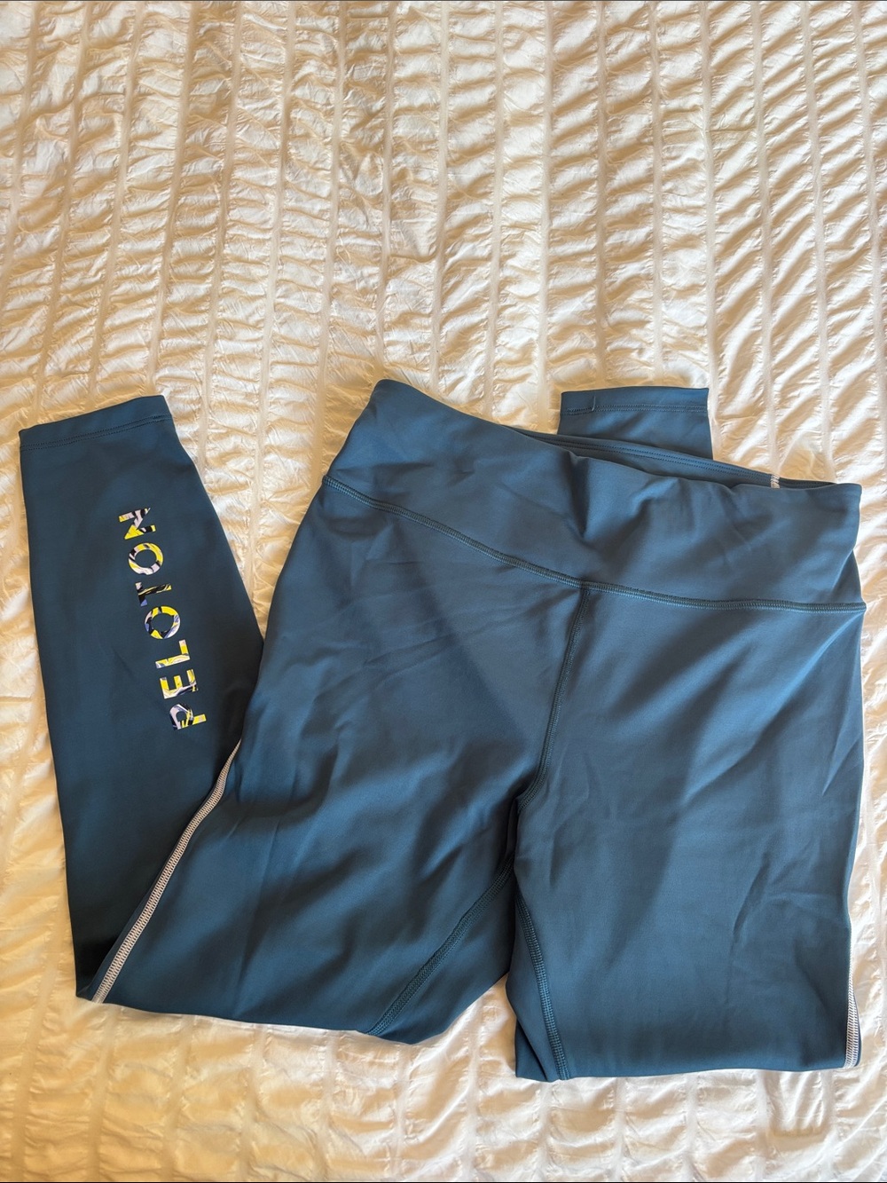 Peloton Women’s Teal Blue wPerformance Leggings with Logo Accent